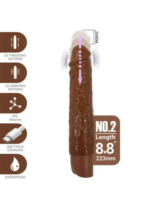 Pretty Love - Kessler Dildo Vibrante Realistico 10 Modalita Di Vibrazione E Rotazione 22 Cm Marrone - DILDOS - Dildo | erosidea.com