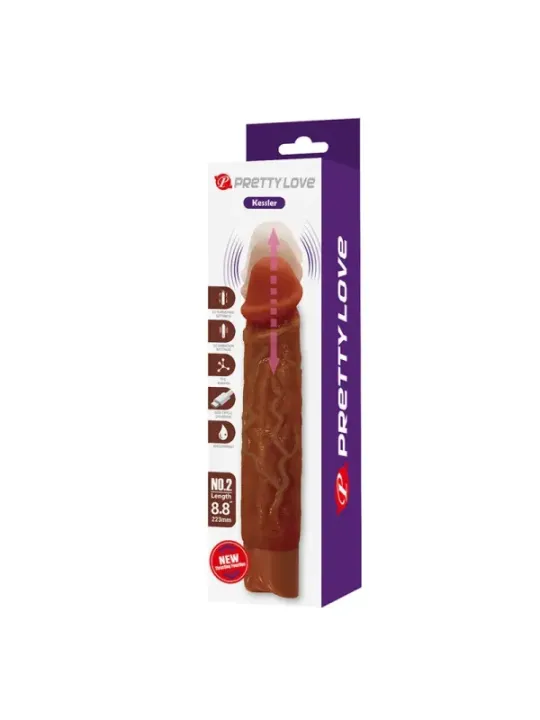 Pretty Love - Kessler Dildo Vibrante Realistico 10 Modalita Di Vibrazione E Rotazione 22 Cm Marrone - DILDOS - Dildo | erosidea.com