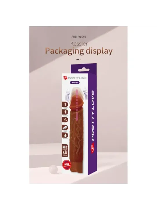 Pretty Love - Kessler Dildo Vibrante Realistico 10 Modalita Di Vibrazione E Rotazione 22 Cm Marrone - DILDOS - Dildo | erosidea.com