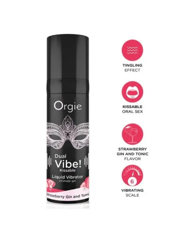 Orgie - Doppia Vibrazione! Liquido Vibrante Al Gusto Di Gin Alla Fragola E Tonico 15 Ml - ORGIE - Vibratori Liquidi | erosidea.com