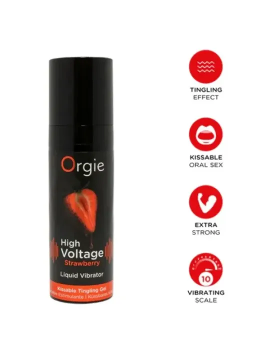 Orgie - Vibratore Liquido Ad Alta Tensione Al Gusto Di Fragola Extra Forte E Baciabecille 15 Ml - ORGIE - Vibratori Liquidi | erosidea.com