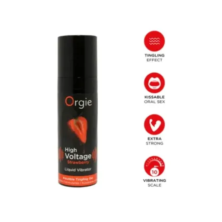 Orgie - Vibratore Liquido Ad Alta Tensione Al Gusto Di Fragola Extra Forte E Baciabecille 15 Ml - ORGIE - Vibratori Liquidi | erosidea.com