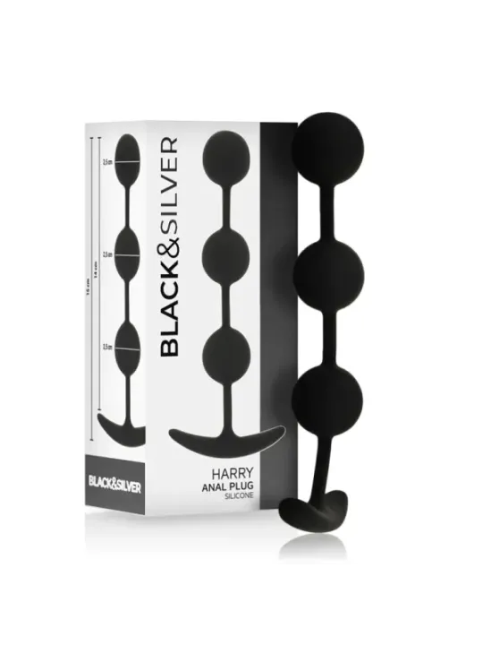 Black&Silver - Rosario Anale Harry 3 Sfere In Silicone 14 Cm - BLACK&SILVER - Ovetti Palline Sfere | erosidea.com