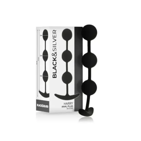 Black&Silver - Rosario Anale Harry 3 Sfere In Silicone 14 Cm - BLACK&SILVER - Ovetti Palline Sfere | erosidea.com