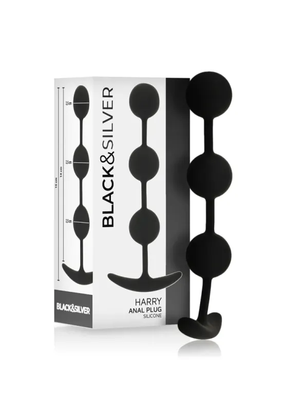 Black&Silver - Rosario Anale Harry 3 Sfere In Silicone 14 Cm - BLACK&SILVER - Ovetti Palline Sfere | erosidea.com