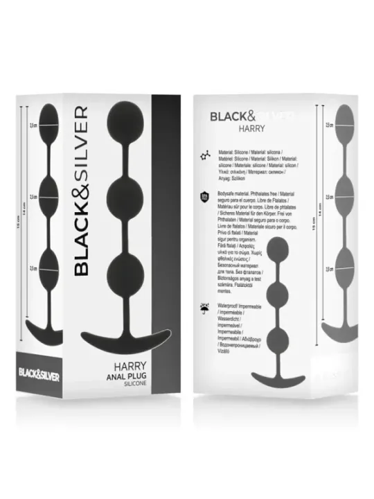 Black&Silver - Rosario Anale Harry 3 Sfere In Silicone 14 Cm - BLACK&SILVER - Ovetti Palline Sfere | erosidea.com