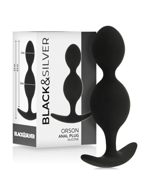 Black&Silver - Orson Plug In Silicone 2 Onde Anal 9 Cm - BLACK&SILVER - Ovetti Palline Sfere | erosidea.com