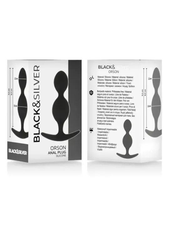 Black&Silver - Orson Plug In Silicone 2 Onde Anal 9 Cm - BLACK&SILVER - Ovetti Palline Sfere | erosidea.com