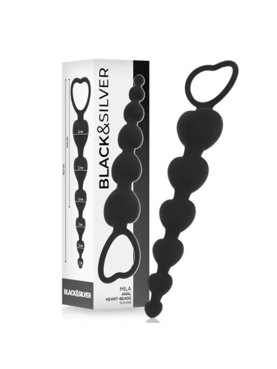 Black&Silver - Mila Anale Catena Di Cuori 18 Cm - BLACK&SILVER - Ovetti Palline Sfere | erosidea.com