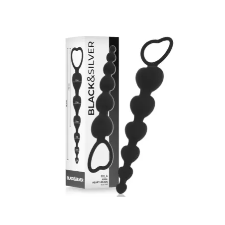 Black&Silver - Mila Anale Catena Di Cuori 18 Cm - BLACK&SILVER - Ovetti Palline Sfere | erosidea.com