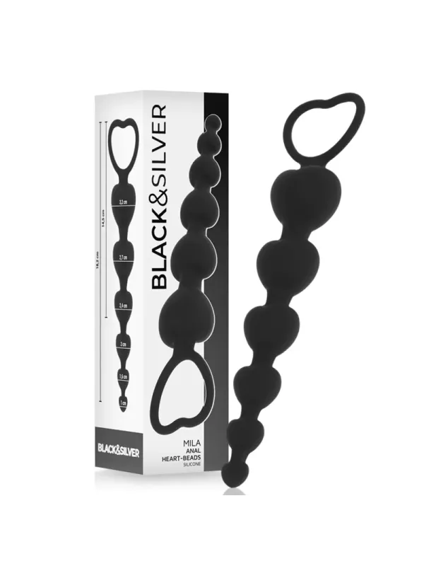 Black&Silver - Mila Anale Catena Di Cuori 18 Cm - BLACK&SILVER - Ovetti Palline Sfere | erosidea.com
