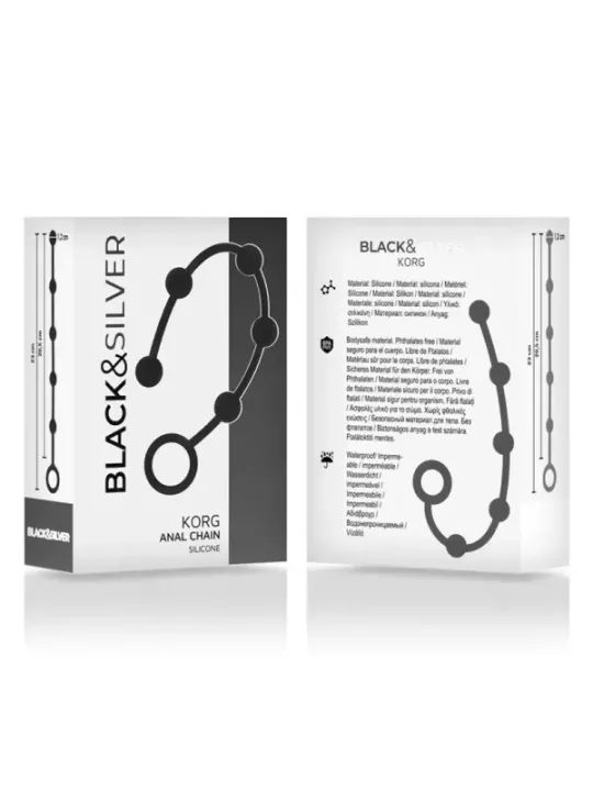 Black&Silver - Korg Rosario Anale Iniziazione In Silicone 21 Cm - BLACK&SILVER - Ovetti Palline Sfere | erosidea.com