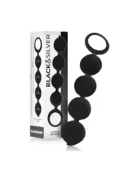 Black&Silver - Rosario Anale Lennon 4 Sfere In Silicone 15 Cm - BLACK&SILVER - Ovetti Palline Sfere | erosidea.com