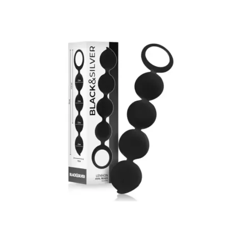 Black&Silver - Rosario Anale Lennon 4 Sfere In Silicone 15 Cm - BLACK&SILVER - Ovetti Palline Sfere | erosidea.com