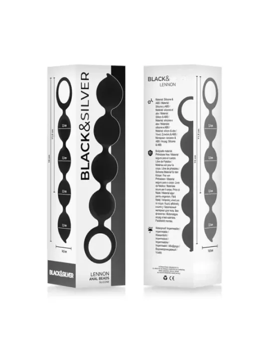Black&Silver - Rosario Anale Lennon 4 Sfere In Silicone 15 Cm - BLACK&SILVER - Ovetti Palline Sfere | erosidea.com