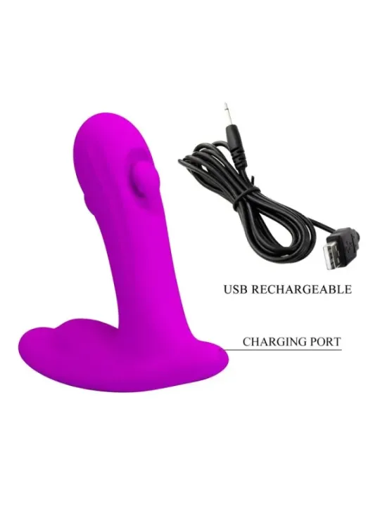 Pretty Love - Massaggiatore Prostatico Ricaricabile Bauer 12 Modalit€ Viola - HIGH TECH - Succhia Clitoride | erosidea.com