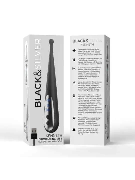 Black&Silver - Vibra Stimolante Kenneth - BLACK&SILVER - Succhia Clitoride | erosidea.com