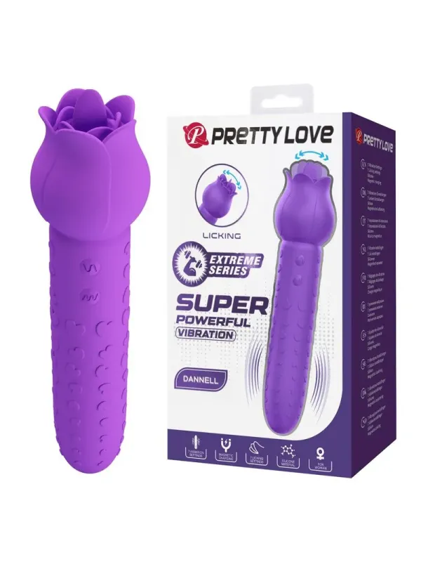 Pretty Love - Vibratore Ricaricabile Dannell Per Stimolazione Orale E Clitoridea Viola - HIGH TECH - Succhia Clitoride | erosidea.com
