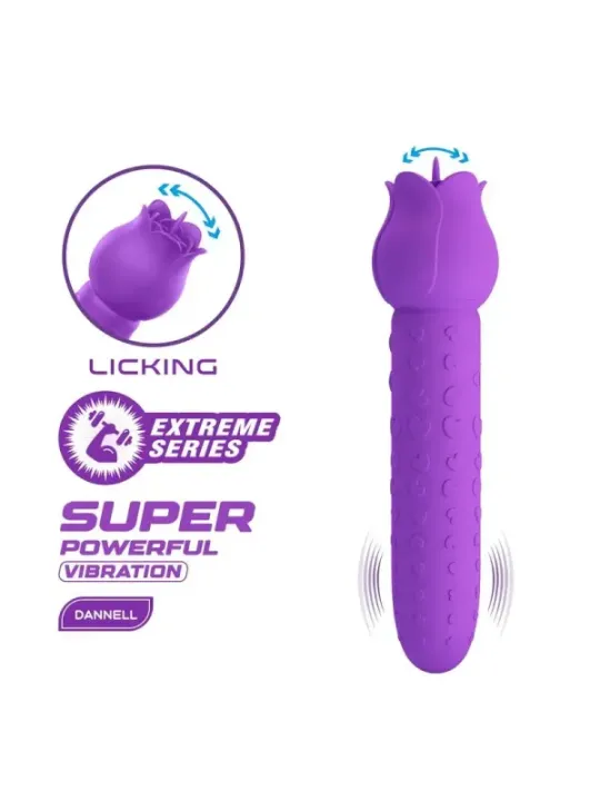 Pretty Love - Vibratore Ricaricabile Dannell Per Stimolazione Orale E Clitoridea Viola - HIGH TECH - Succhia Clitoride | erosidea.com