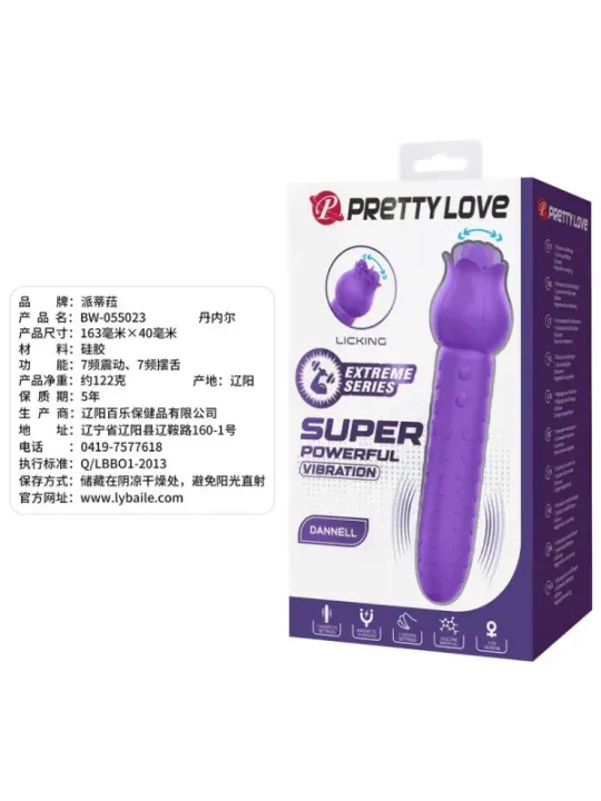 Pretty Love - Vibratore Ricaricabile Dannell Per Stimolazione Orale E Clitoridea Viola - HIGH TECH - Succhia Clitoride | erosidea.com