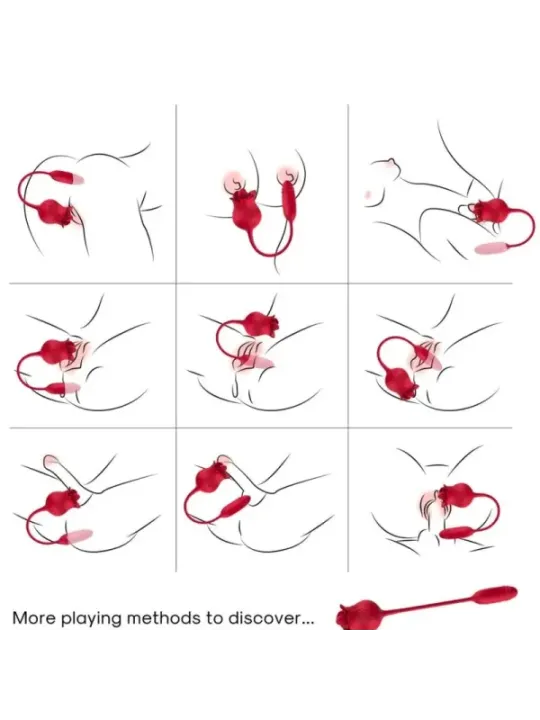 Armony - Clitorite Vibrante Leccata Di Rosa E Vibratore Rosso - ARMONY STIMULATORS - Vibratori | erosidea.com