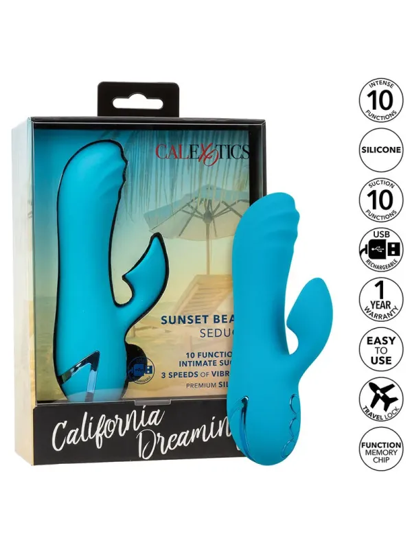 Calexotics - Sunset Beach Seducer Vibratore E Stimolatore 10 Funzioni Blu - CALEXOTICS - Vibratori | erosidea.com