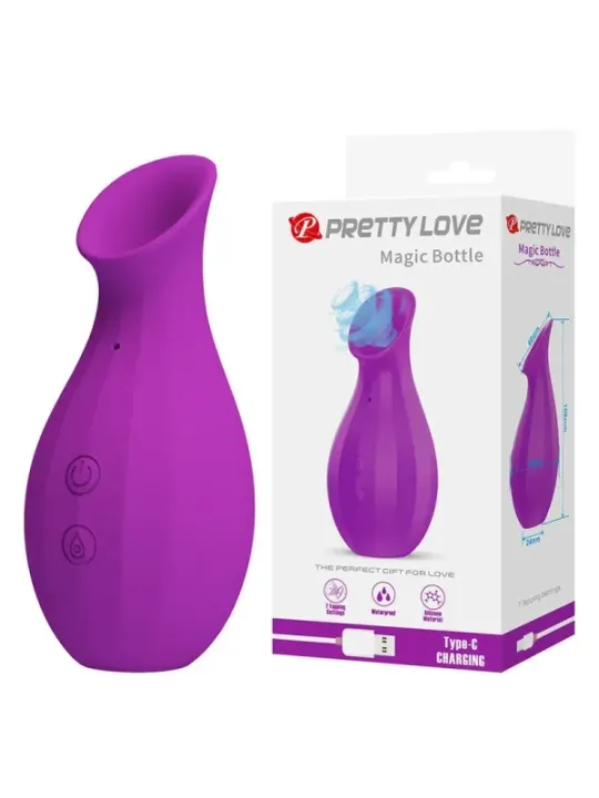 Pretty Love - Stimolatore Clitorideo Ricaricabile A Suzione Con Bottiglia Magica Viola - HIGH TECH - Vibratori | erosidea.com