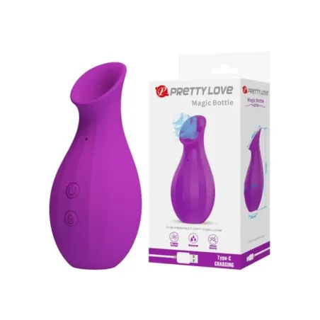 Pretty Love - Stimolatore Clitorideo Ricaricabile A Suzione Con Bottiglia Magica Viola - HIGH TECH - Vibratori | erosidea.com