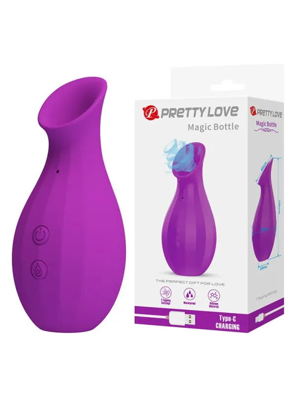 Pretty Love - Stimolatore Clitorideo Ricaricabile A Suzione Con Bottiglia Magica Viola - HIGH TECH - Vibratori | erosidea.com