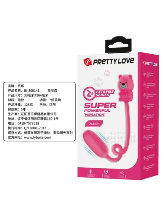 Pretty Love - Vibratore A Proiettile Ricaricabile Olson Con Telecomando Cablato Rosa - FUN TOYS - Vibratori | erosidea.com