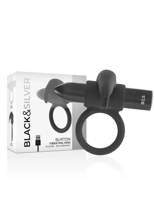 Black&Silver - Anello Burton 10 Modalit€ Di Vibrazione Nero - BLACK&SILVER - Anelli Fallici | erosidea.com