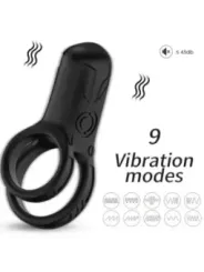 Armony - Vibratore Doppio Anello Nero - ARMONY FOR HIM - Anelli Fallici | erosidea.com