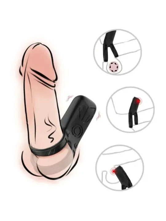 Armony - Vibratore Doppio Anello Nero - ARMONY FOR HIM - Anelli Fallici | erosidea.com