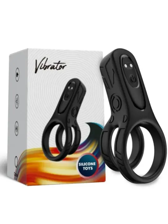 Armony - Vibratore Doppio Anello Nero - ARMONY FOR HIM - Anelli Fallici | erosidea.com