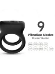 Armony - Vibratore Doppio Anello Nero Small - ARMONY FOR HIM - Anelli Fallici | erosidea.com
