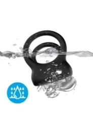 Armony - Vibratore Doppio Anello Nero Small - ARMONY FOR HIM - Anelli Fallici | erosidea.com