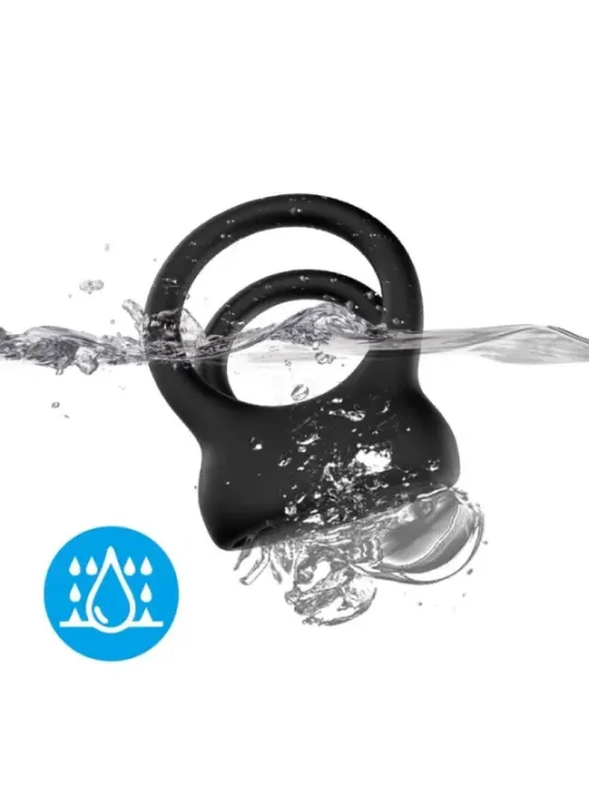 Armony - Vibratore Doppio Anello Nero Small - ARMONY FOR HIM - Anelli Fallici | erosidea.com
