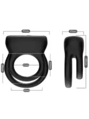 Armony - Vibratore Doppio Anello Nero Small - ARMONY FOR HIM - Anelli Fallici | erosidea.com