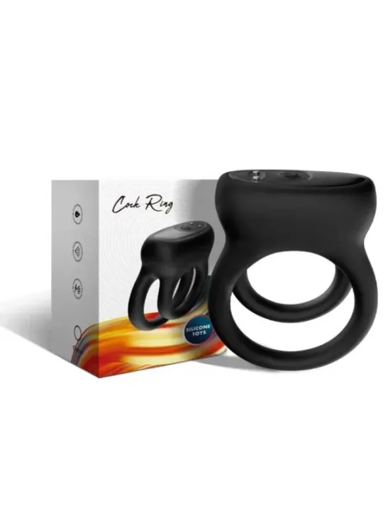 Armony - Vibratore Doppio Anello Nero Small - ARMONY FOR HIM - Anelli Fallici | erosidea.com