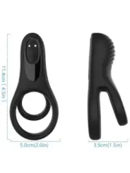 Armony - Vibratore Doppio Anello Nero Big - ARMONY FOR HIM - Anelli Fallici | erosidea.com