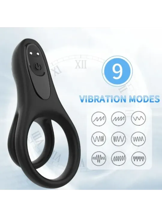 Armony - Vibratore Doppio Anello Nero Big - ARMONY FOR HIM - Anelli Fallici | erosidea.com