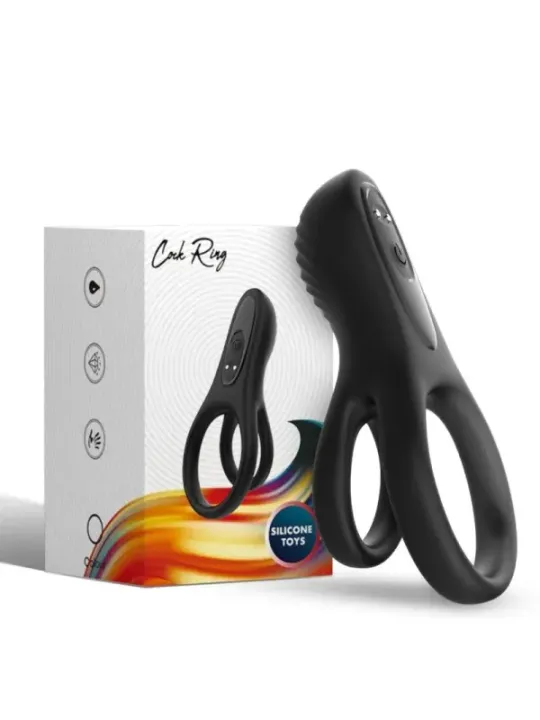 Armony - Vibratore Doppio Anello Nero Big - ARMONY FOR HIM - Anelli Fallici | erosidea.com