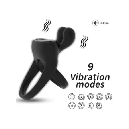 Armony - Anello Vibratore Rabbit Nero - ARMONY FOR HIM - Anelli Fallici | erosidea.com