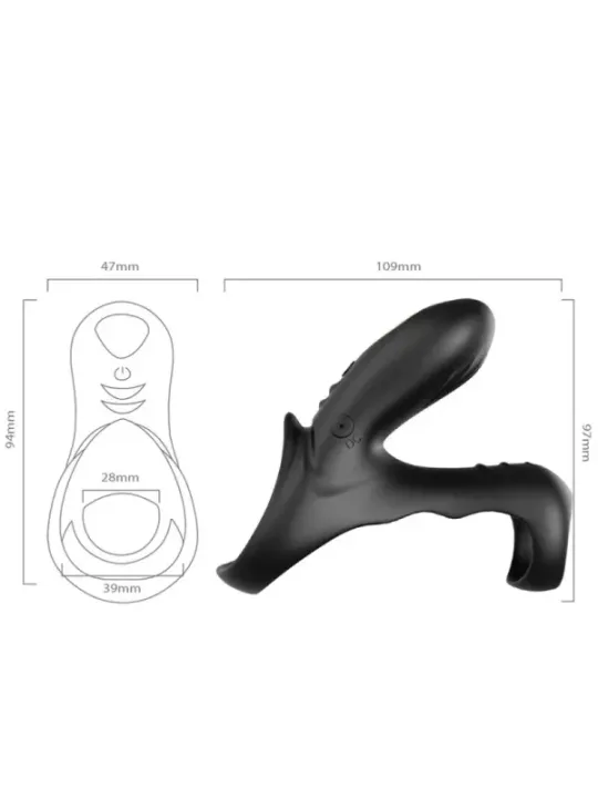 Armony - Anello Vibratore Doppio Ranger Per Coppia Nero - ARMONY FOR HIM - Anelli Fallici | erosidea.com