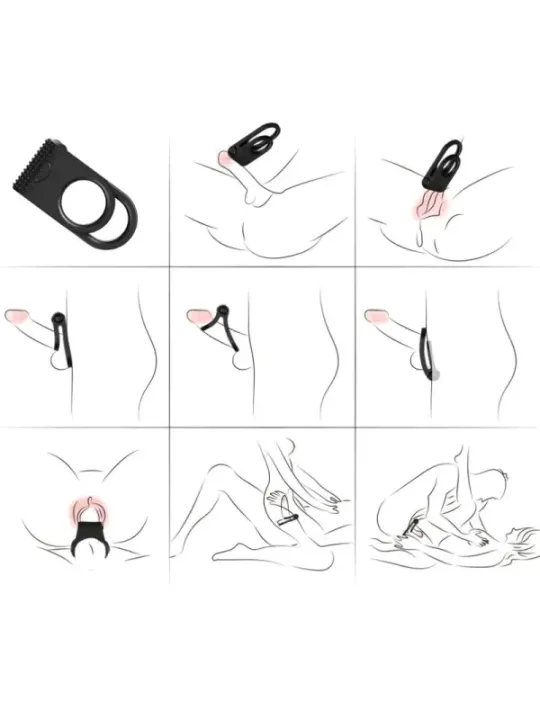 Armony - Twins Doppio Anello Vibratore Per Coppia Nero - ARMONY FOR HIM - Anelli Fallici | erosidea.com