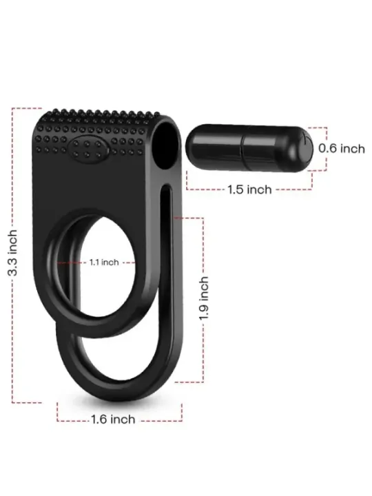Armony - Twins Doppio Anello Vibratore Per Coppia Nero - ARMONY FOR HIM - Anelli Fallici | erosidea.com