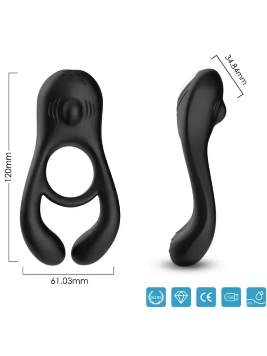 Armony - Anello Vibratore Doppio Veyron Giocattolo Per Coppia Nero - ARMONY FOR HIM - Anelli Fallici | erosidea.com