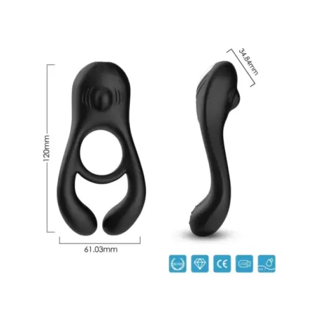 Armony - Anello Vibratore Doppio Veyron Giocattolo Per Coppia Nero - ARMONY FOR HIM - Anelli Fallici | erosidea.com