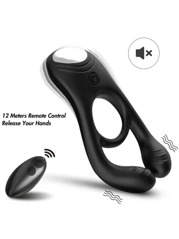 Armony - Veyron Doppio Anello Vibratore Giocattolo Per Coppia Telecomando Nero - ARMONY FOR HIM - Anelli Fallici | erosidea.com