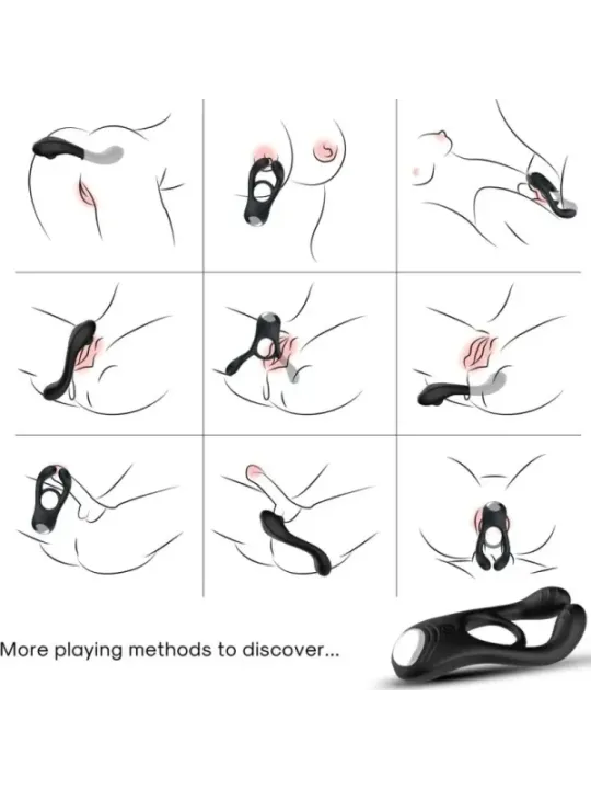 Armony - Veyron Doppio Anello Vibratore Giocattolo Per Coppia Telecomando Nero - ARMONY FOR HIM - Anelli Fallici | erosidea.com